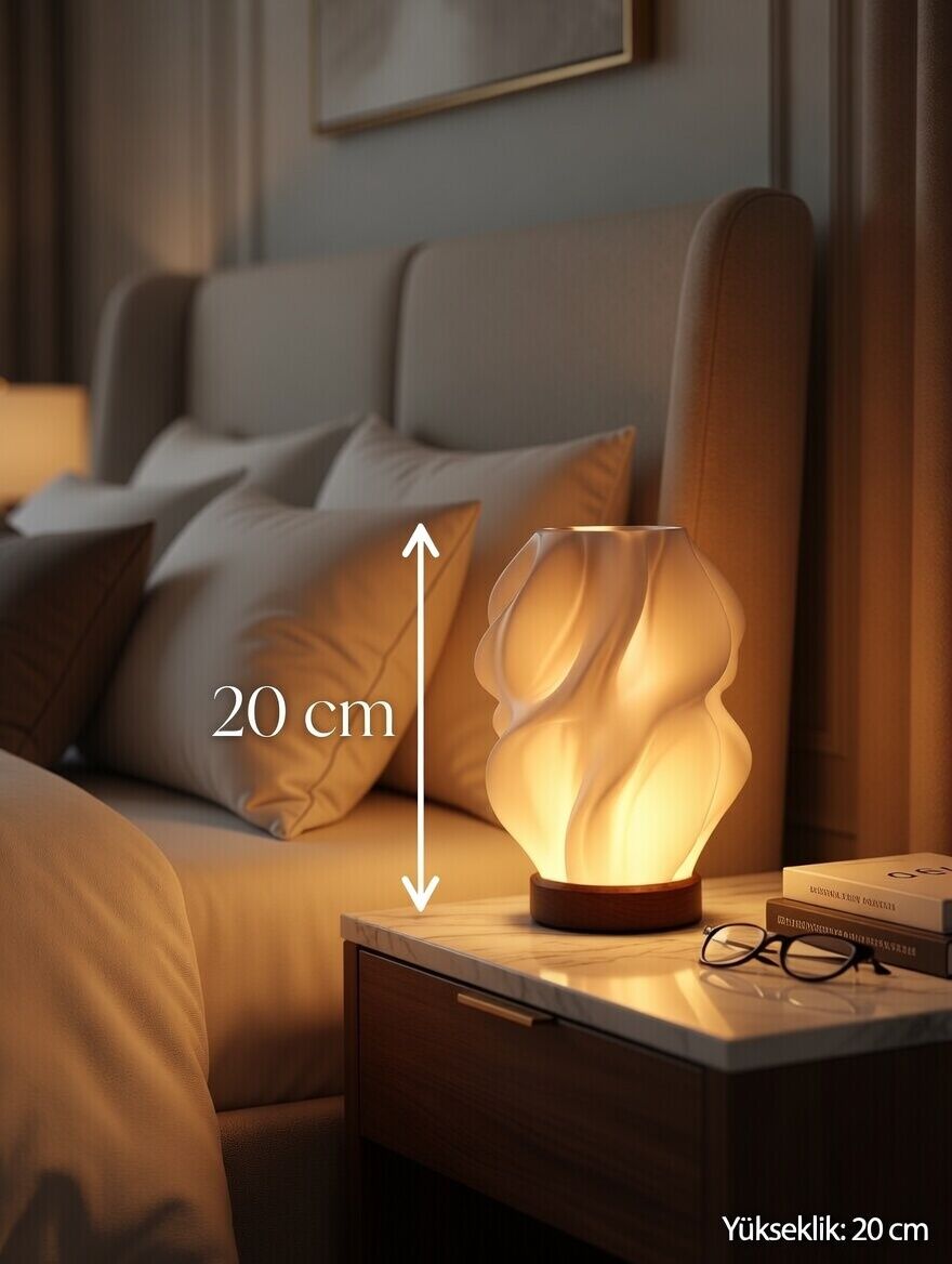 Modern Tasarım Spiral Masa Lambası - Dekoratif Gece Lambası - Beyaz