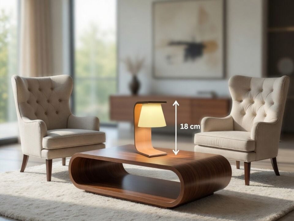 Modern Ahşap Tasarımlı Minimalist Dekoratif Gece Lambası / Masa Lambası