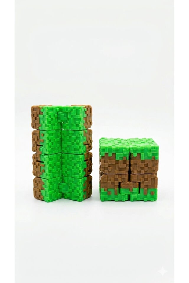 Çimen Desenli Sonsuz Küp infinity Cube Stres Küpü