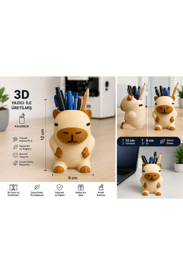 Kapibara Kalemlik (Capybara Pen Holder) – 3D Baskı Masaüstü Organizer