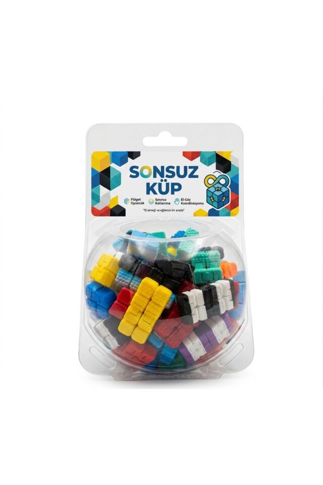 Sonsuz Küp - infinity cube - 65li fanus Toptan Paket Karışık renklerde boyutları 6cm X 3cm X 1.5cm