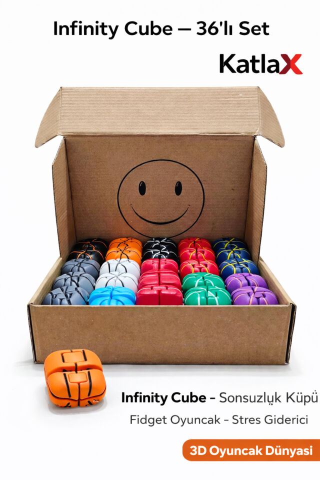 KatlaX Infinity Cube Sonsuzluk Küpü 36’lı Set – Renkli Fidget Oyuncak | Stres Giderici Zeka Oyunu