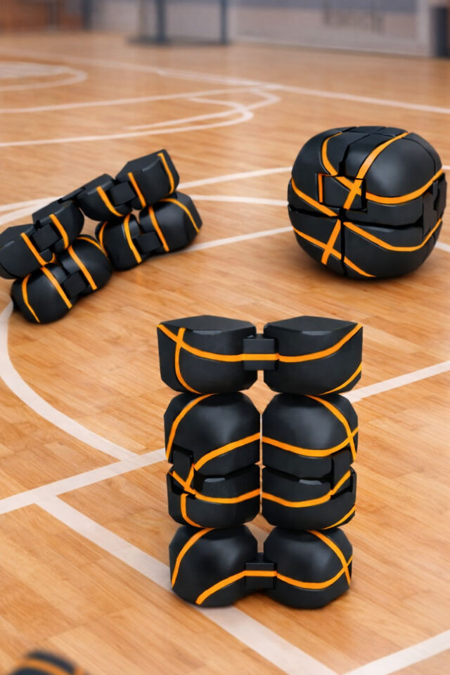EuroLeague Basket Tasarımlı Infinity Cube - Sonsuz Küp Stres Küpü | Katlanabilir