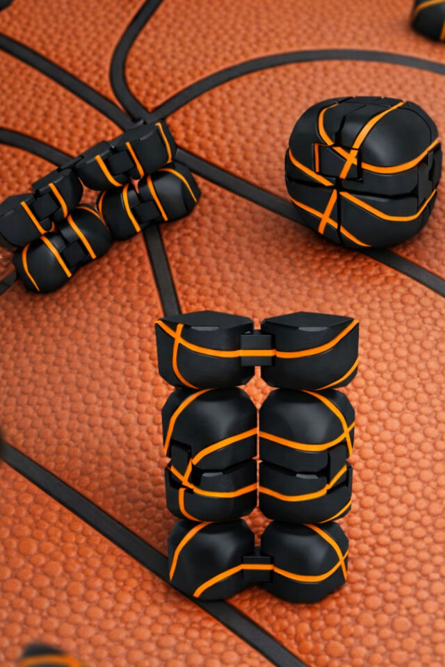 EuroLeague Basket Tasarımlı Infinity Cube - Sonsuz Küp Stres Küpü | Katlanabilir