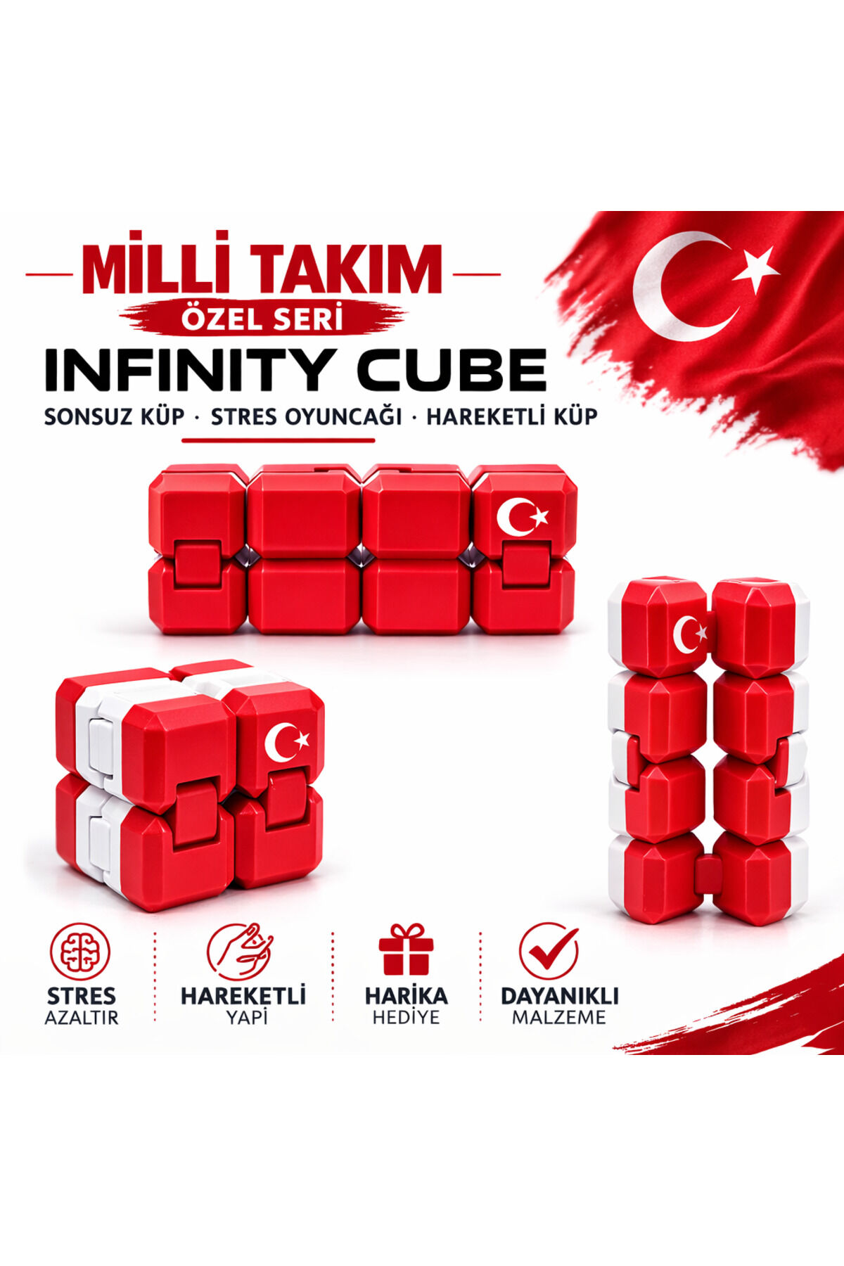 MİLLİ TAKIM ÖZEL SERİ , infinity cube - sonsuz küp - stres küpü - hareketli küp