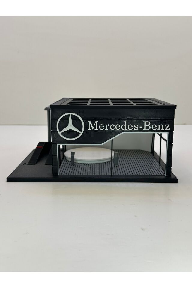 3D Baskı 1/64 Ölçekli Mercedes Showroom Tasarımlı Diorama Araç Sergileme Garajı