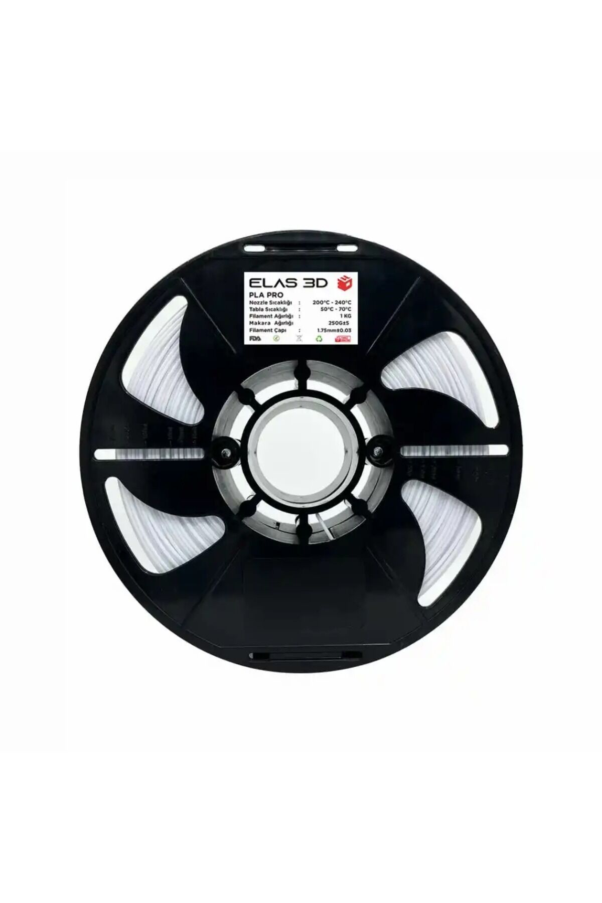 Elas 3D Beyaz PLA Pro Filament - 1.75mm - 1 Kg