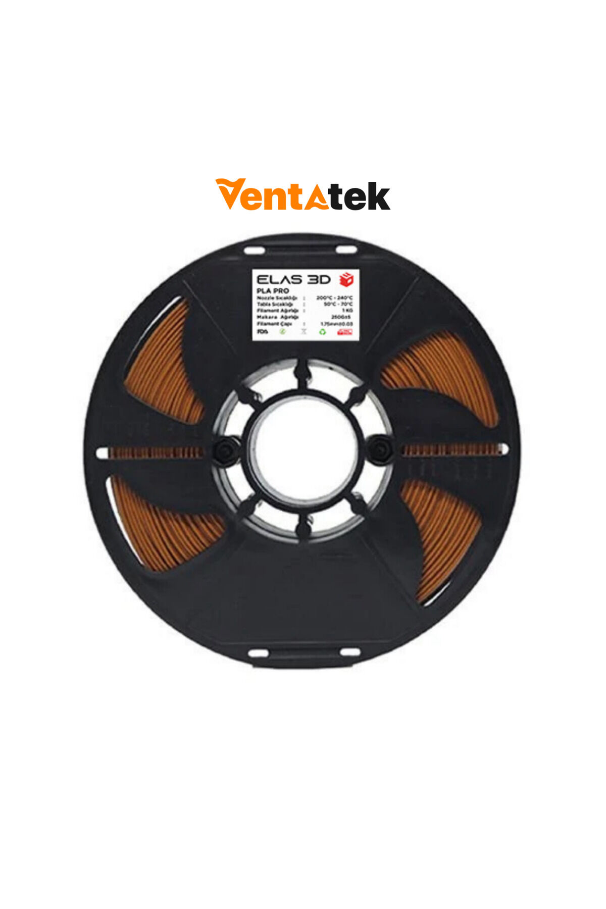 Elas 3D Kahverengi PLA Pro Filament - 1.75mm - 1 Kg