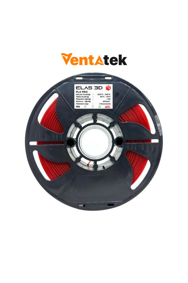Elas 3D Kırmızı PLA Pro Filament - 1.75mm - 1 Kg