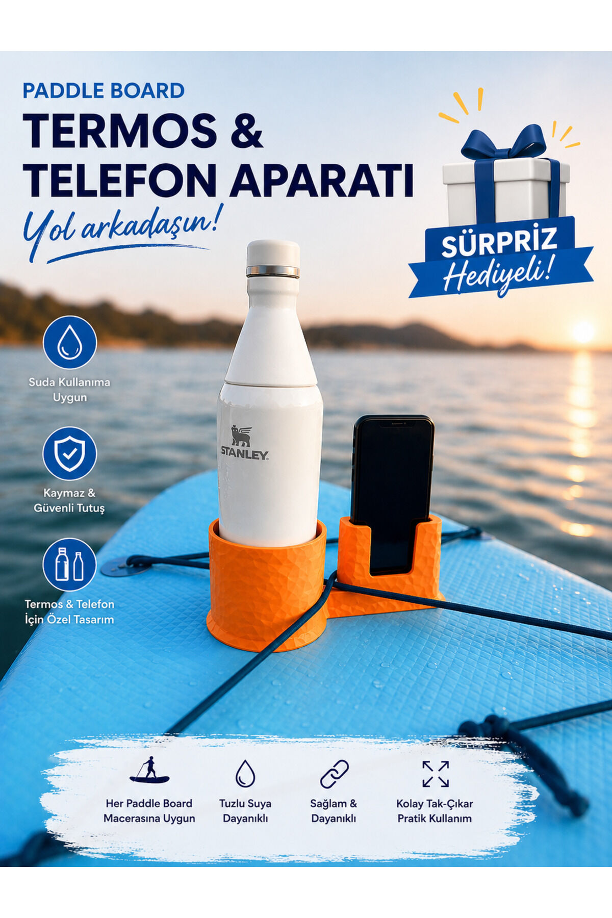 Paddle Board Sup Board Kano Kupa Termos Telefon Tutucu
