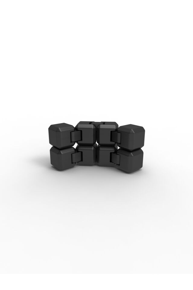 Katlaç Siyah Renk infinity cube - sonsuz küp - stres küpü - hareketli küp